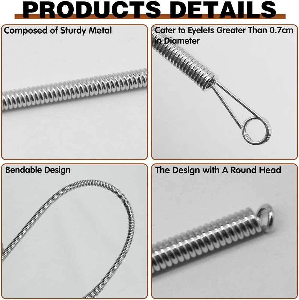 3-Piece Spring Drawstring Threader Tool for Hoodies and Apparel