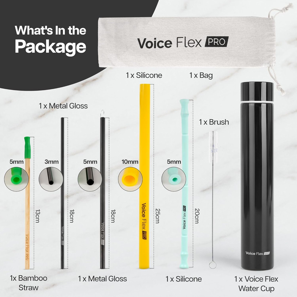 Vocal Straws for Voice Training - Multi-Size Vocal Trainer for Singing with Bubb