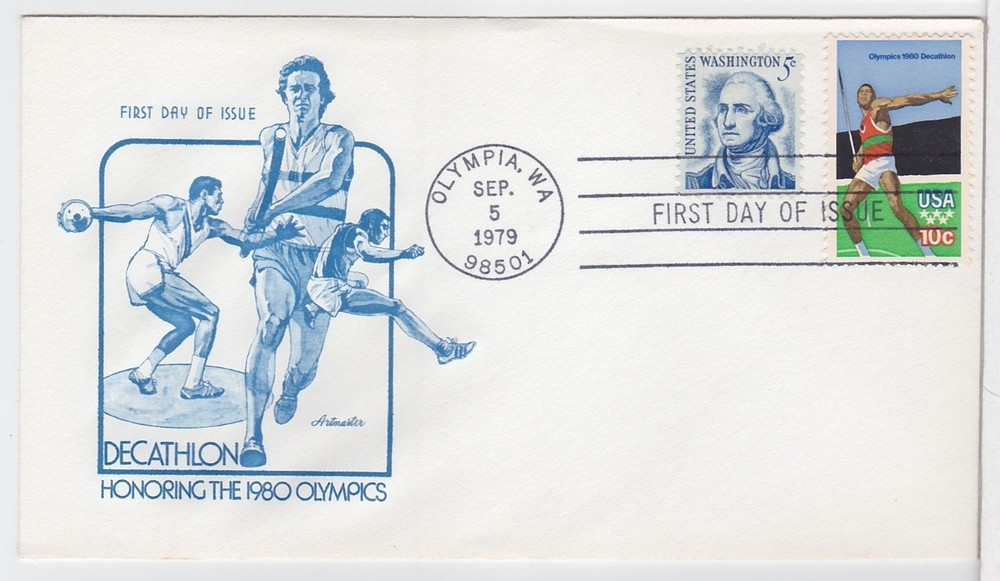TurtlesTradingPost- Olympic Decathlon- 1979 FDC #1790- Artmaster Cachet