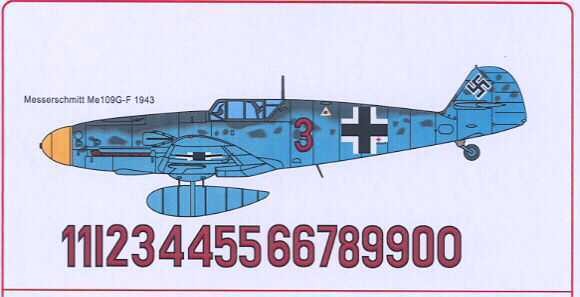 Kits World Decals 1/48 LUFTWAFFE FIGHTER IDENTIFICATION NUMBERS