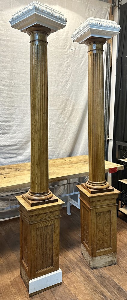 Fluted Oak Corinthian Column Pair GA20448