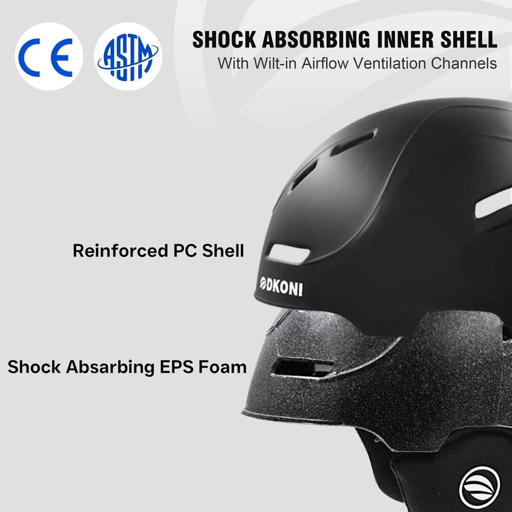 DKONI Ski Helmet for Adults (Large, Black)