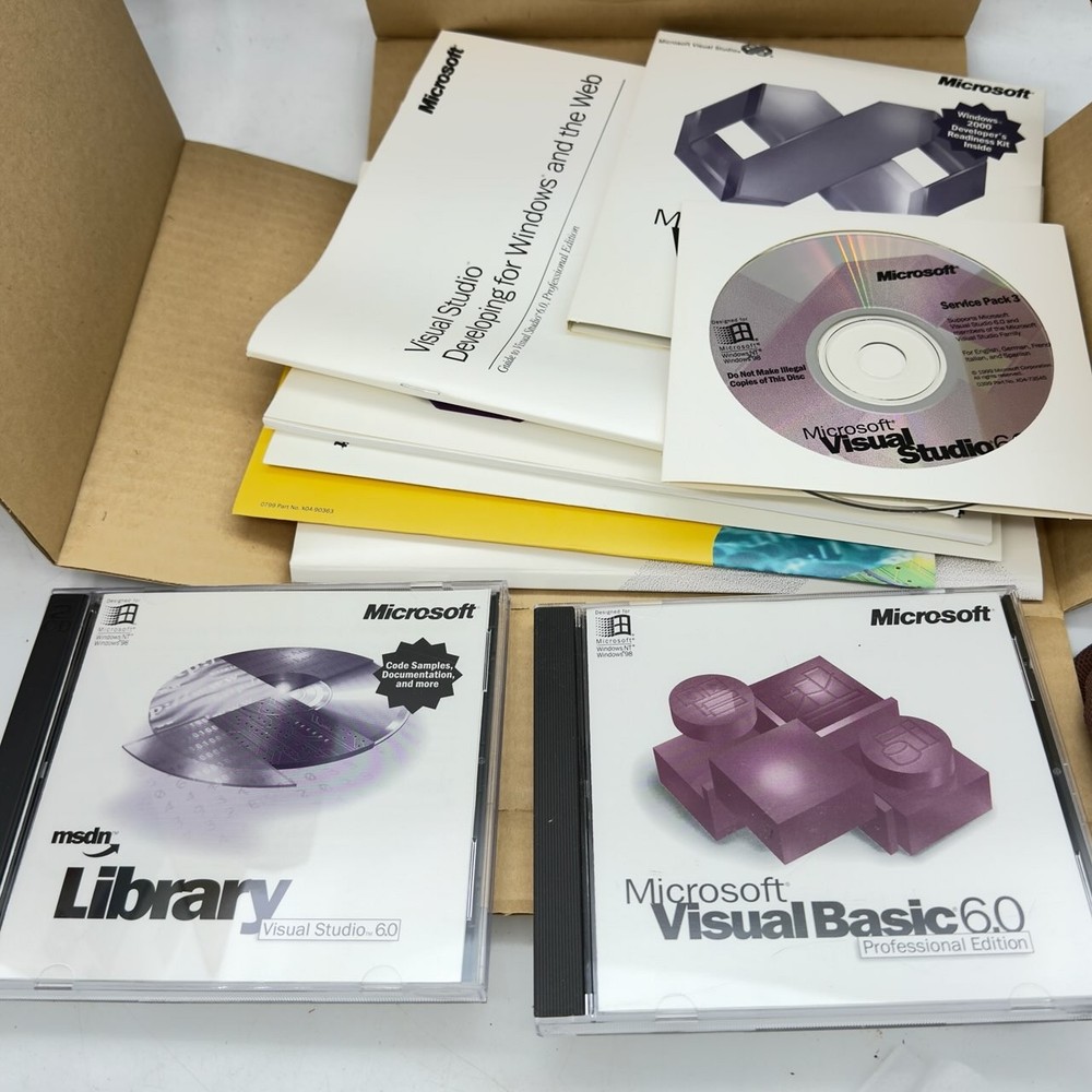 Microsoft Visual Basic 6.0 Professional Edition Big Box CIB MSDN Library VB6