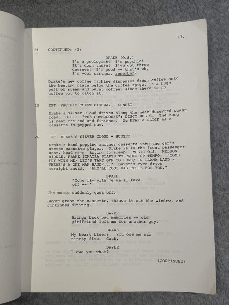 1979 "OIL" by Larry Hankin SCRIPT SCREENPLAY