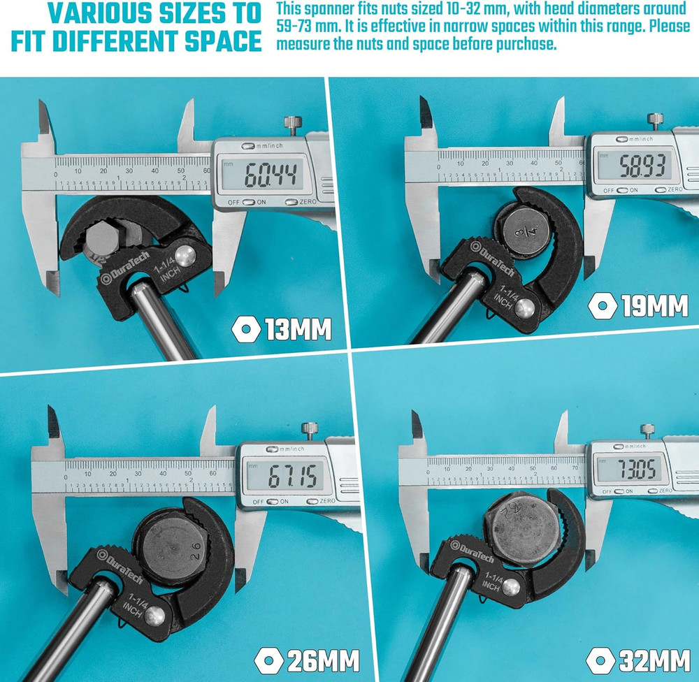 DURATECH 11" Basin Wrench, Sink Wrench, Adjustable Tap Nut Spanner Basin Spanner