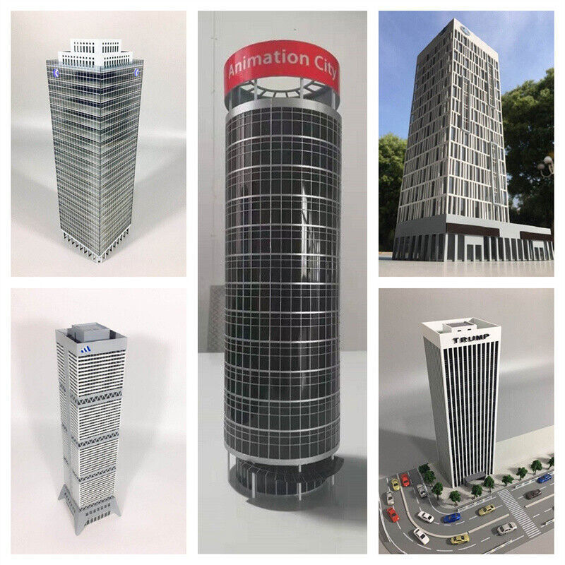 1/150 Scale Building Model Modern Business Scene Architecture Assembled