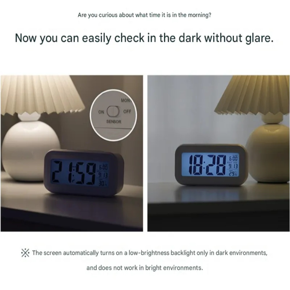 Battery operated digital desk clock
