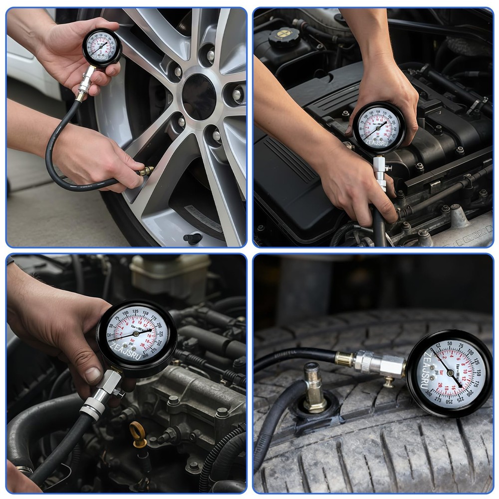 ZEAJSRU Compression Tester with Spark Plug Tester, Automotive Engine...