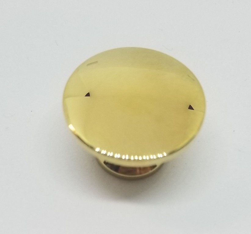 3/4" Polished Turned Solid Brass BOOKCASE Knob desk small cabinet drawer pull...