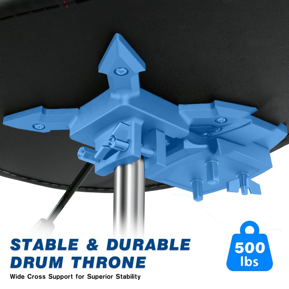 Adjustable Drum Throne with Backrest, Heavy Duty Saddle Seat for Drummers