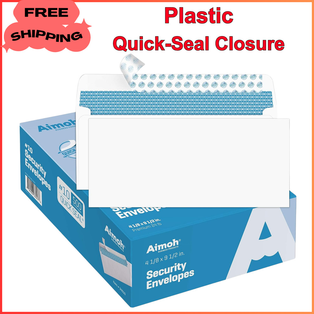 500#10 Security Self Seal Envelopes, Windowless, Premium Security Tint Pattern