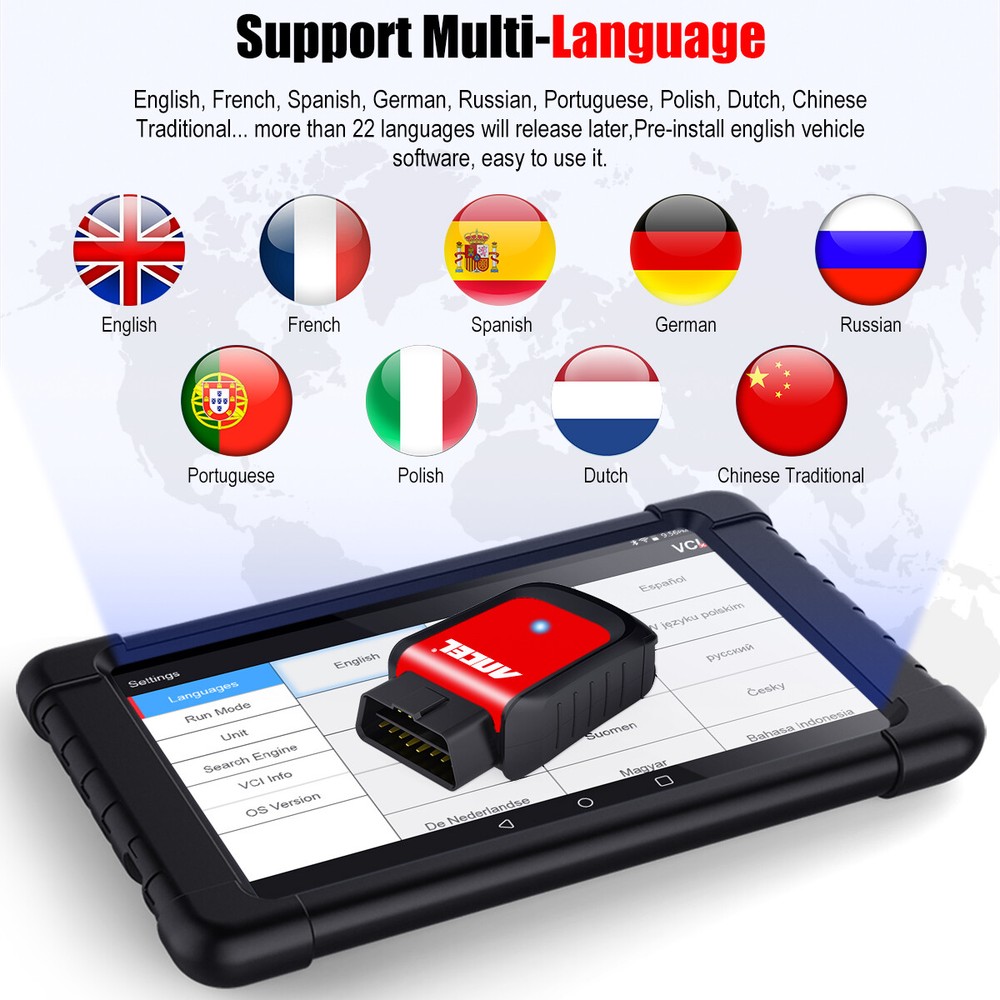 10" Bi-directional Tablet Bluetooth OBD2 Scanner All System Car Diagnostic Tool