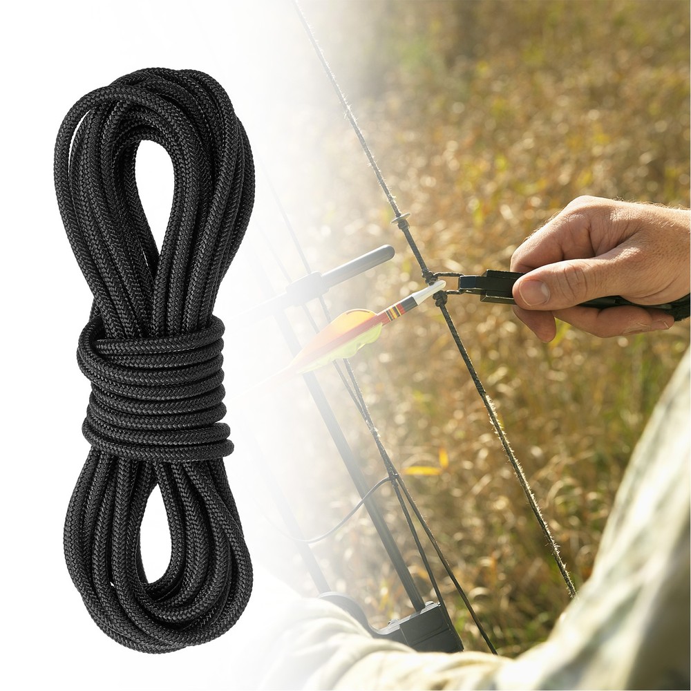 Archery D Loop Rope 10 FT Bow String Release Nock Wire Nocking Loop Ring Black