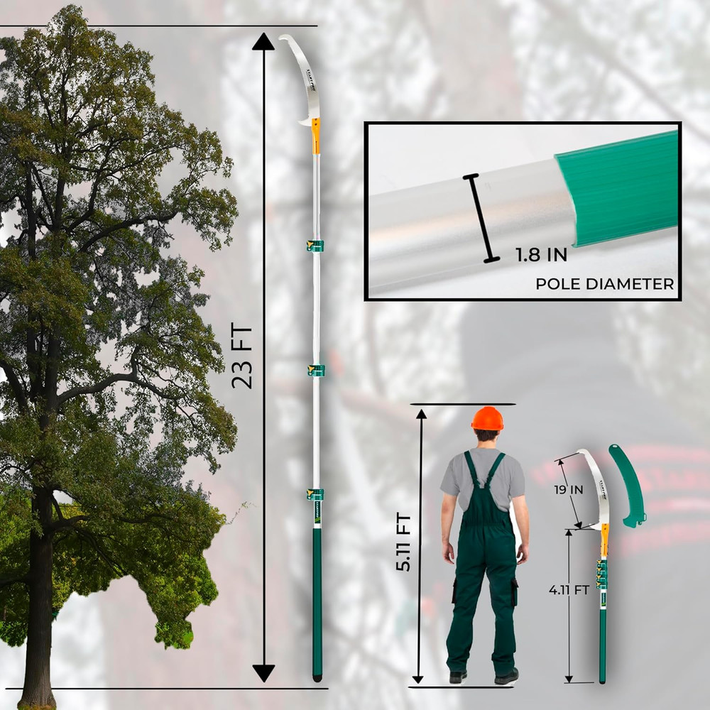 Startpro 29Ft Reach Tree Pruning Saw, Telescopic Manual Lightweight Extendable 2