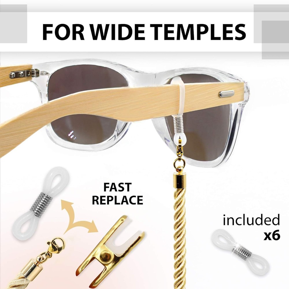 Versatile Glasses Strap – Non‑Slip Alligator, Silicone Loop, Lobster Clasp