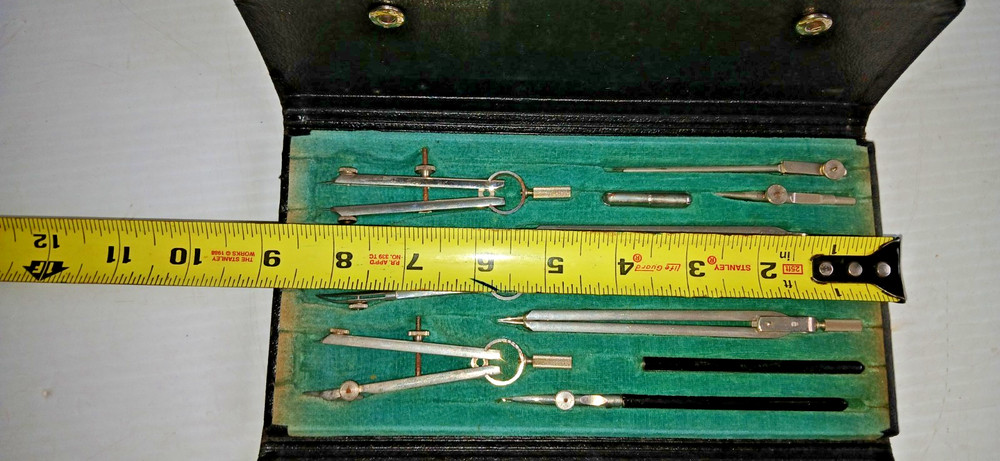Vintage Hoffritz N.Y. Germany #6101 Precision Drafting Compass & Tools Set