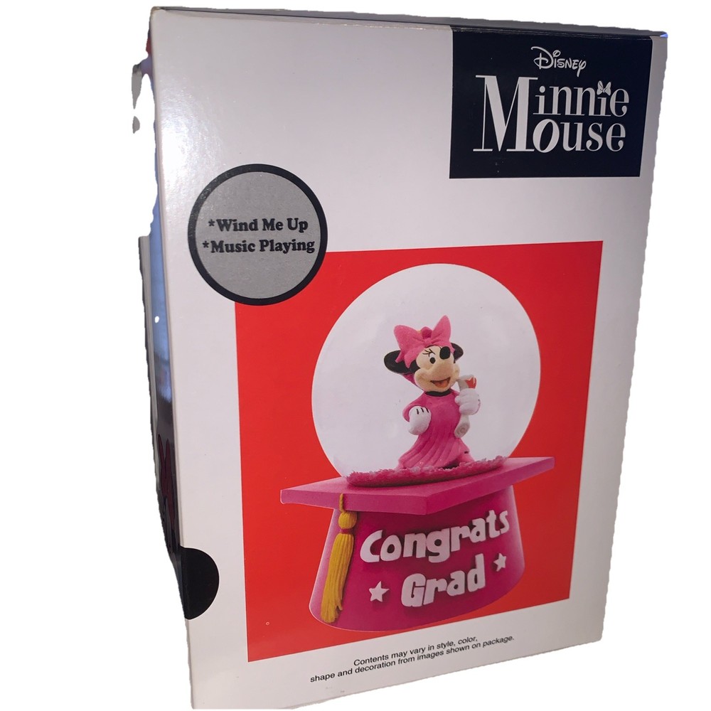 Minnie Mouse Graduation Musical Water Globe