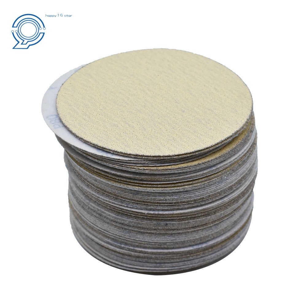100 Pcs 6" NO-Hole Disc Hook Loop Pads Sanding Discs Flocking 120 Grit