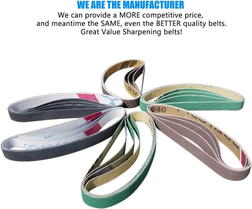"24 Pack 1/2"" x 10"" Knife Sharpener Sander Belt Kit for Work Sharp WSCMB Combo