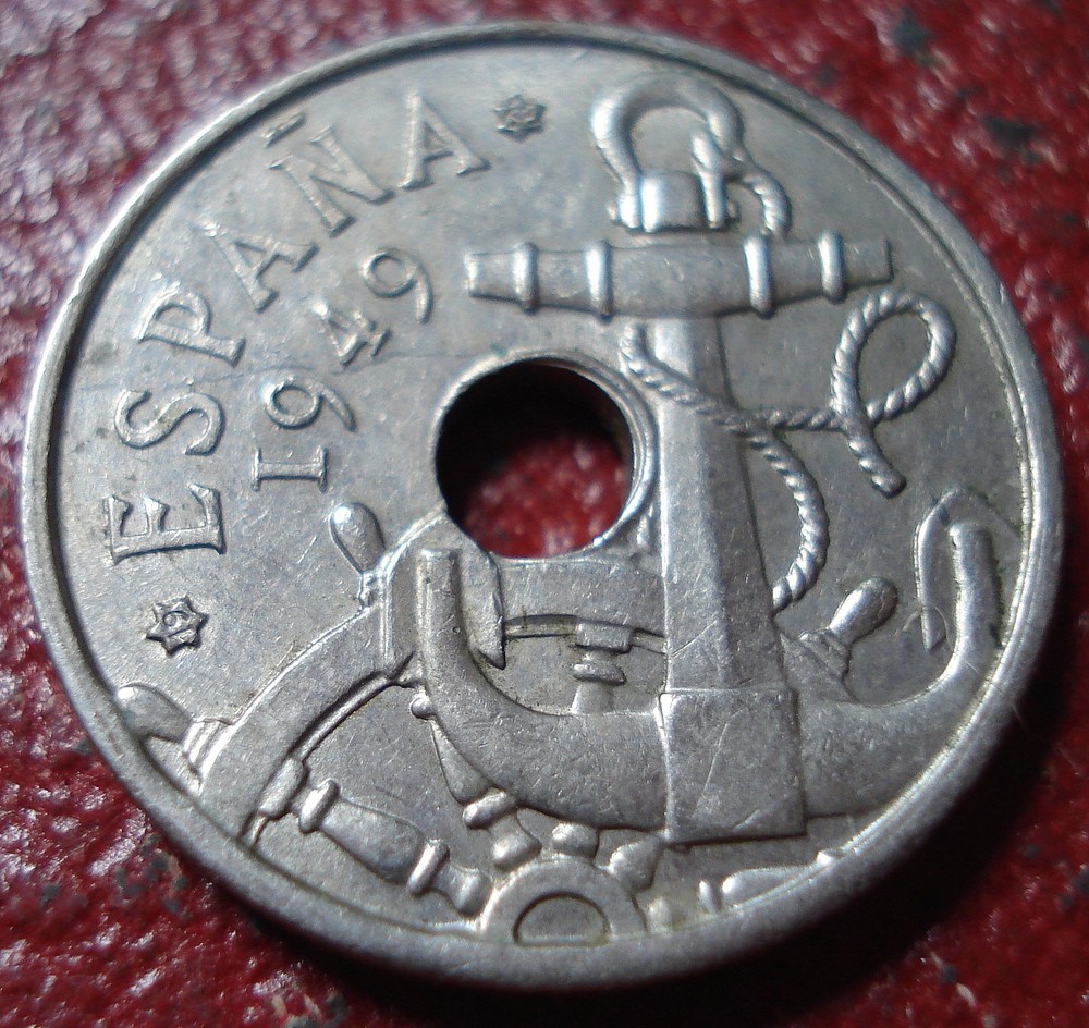 1949 (62) SPAIN 50 CENTIMOS IN EF CONDITION