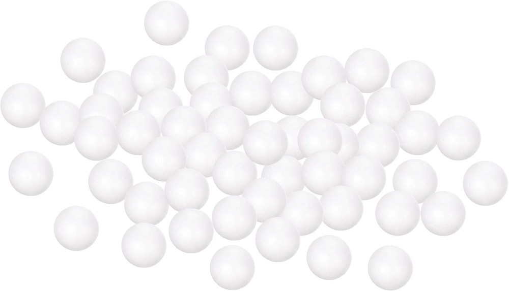 50Pcs 1.25" White Polystyrene Foam Balls Smooth round Solid Ball for Crafts, Art