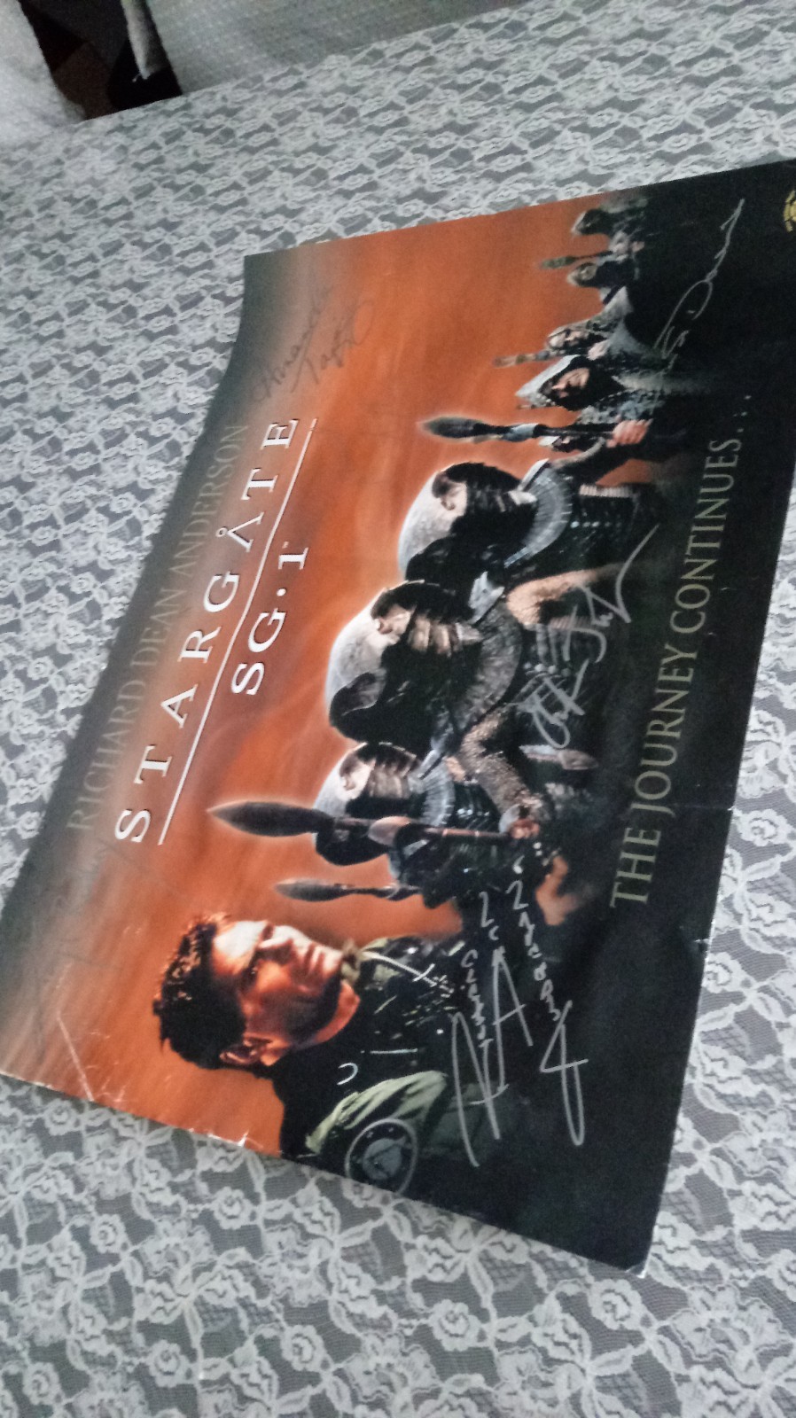 CAST SIGNED Stargate SG-1 Poster RARE 2000 MGM Home Entertainment AUTOGRAPHED