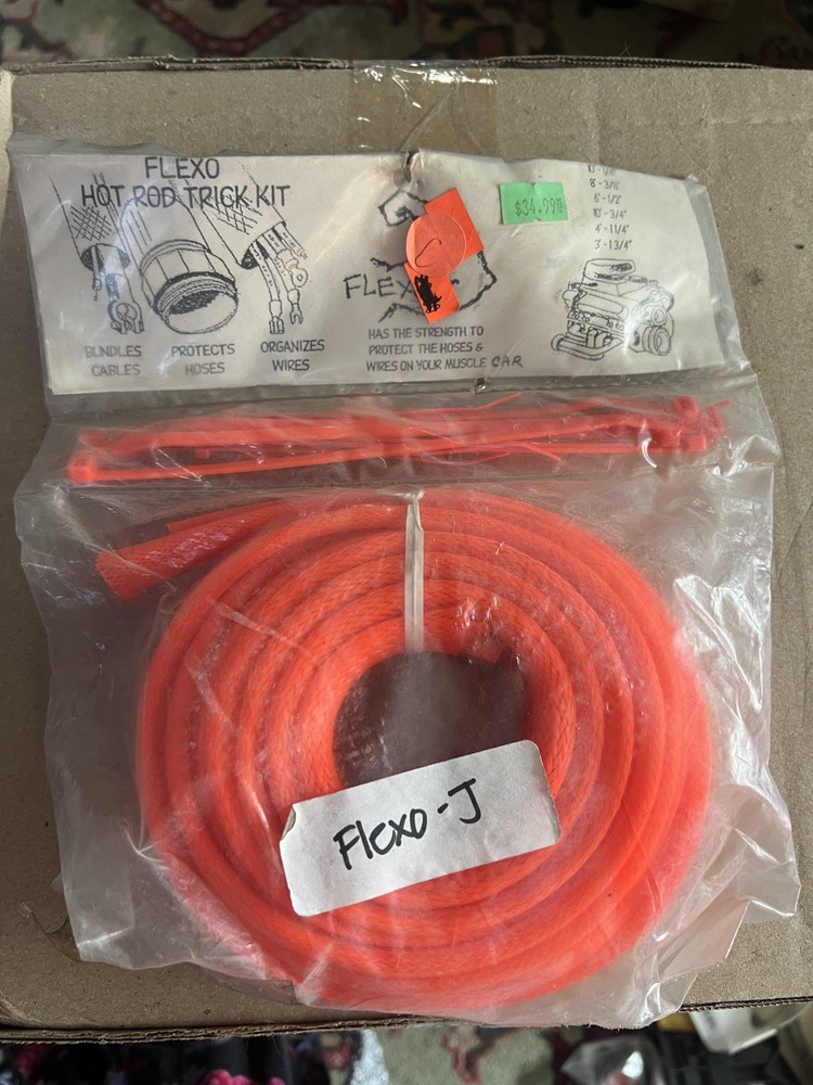 FLEXO Expandable Braided Sleeving Wire Cable Sleeve Neon Orange