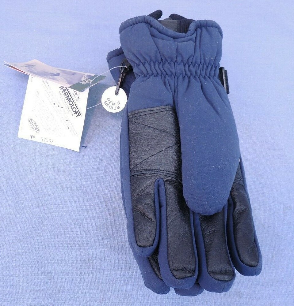 SARANAC ALPINE GLOVES, MEN'S MEDIUM, NAVY BLUE, NEW