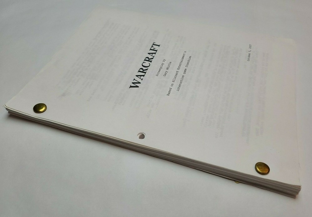 WARCRAFT / Gary Whitta 2007 UNPRODUCED Screenplay, Based on the Blizzard Game