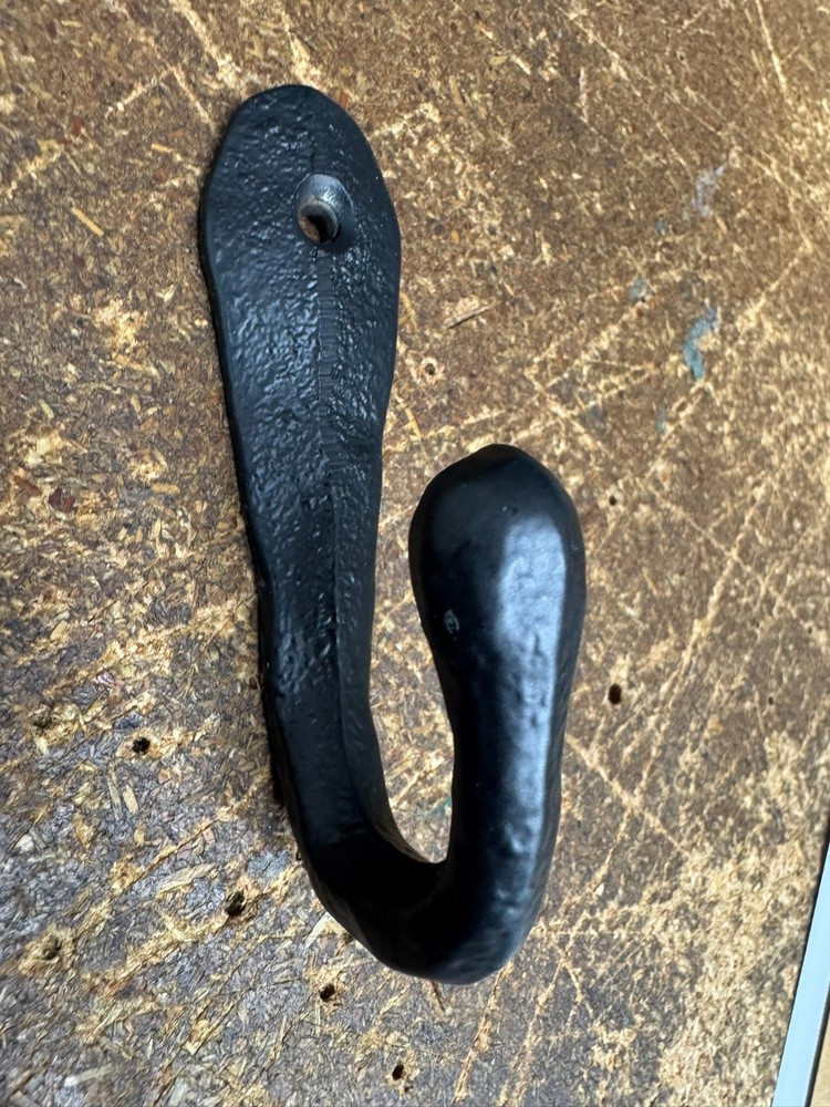 Solid Cast Iron Hook FOUNDRY Primitive Hammer Coffee Cup Mug Coat Towel Bag 4"