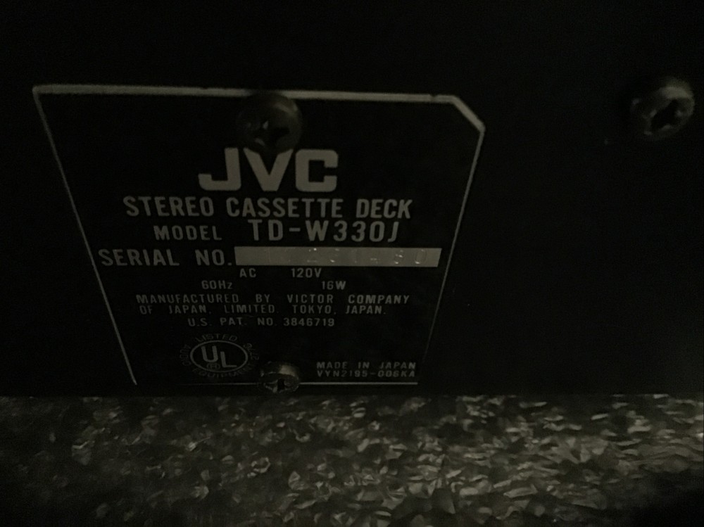 JVC Stereo Double Cassette Deck TD-W330