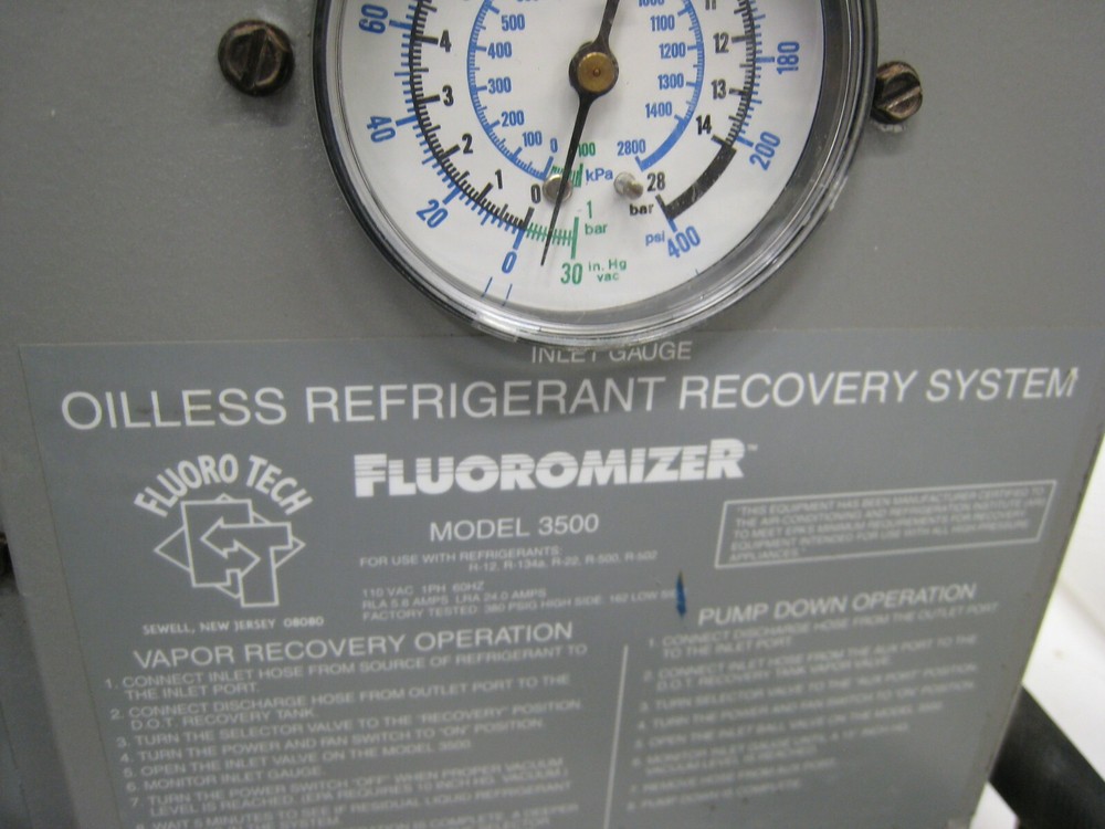 Fluoromizer Oil Less Refrigerant Recovery system 3500