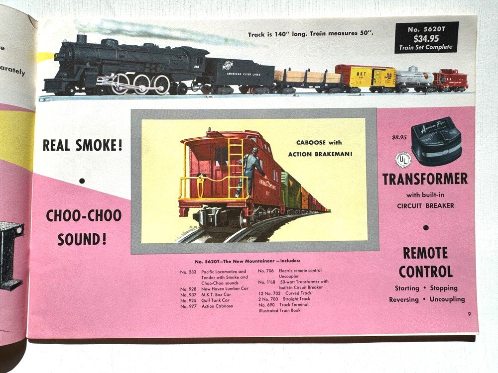 1956 Gilbert American Flyer Model Train Catalog- Great Condition- BEautiful