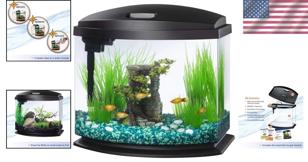 MiniBow Small Aquarium Kit with LED, 5 Gallon-