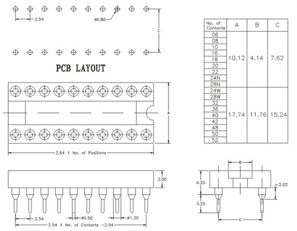 20Pcs New 24 Pin Round DIP IC Socket Adapter Narrow