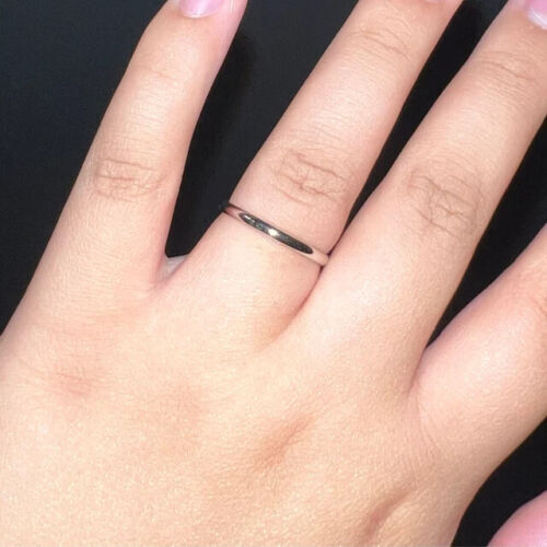 Plain Thin 1mm 925 Sterling Silver Square Profile Band Handmade Ring AK522