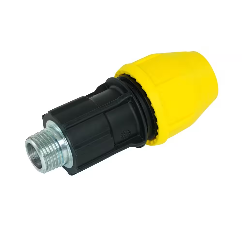 3/4 In. Polypropylene Underground Yellow Poly Gas Pipe Conversion Fitting
