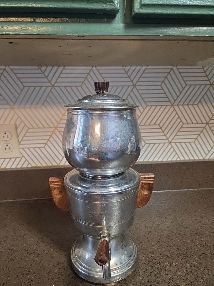 Antique Farberware COFFEE ROBOT Model 500 Automatic Coffee Maker Walnut Accents