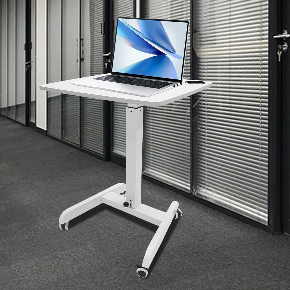 Adjustable Rolling Podium Mobile Standing Laptop Desk Presentation Lectern Table