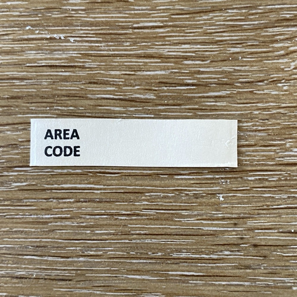 Push Button Phone Dial Card Insert AREA CODE