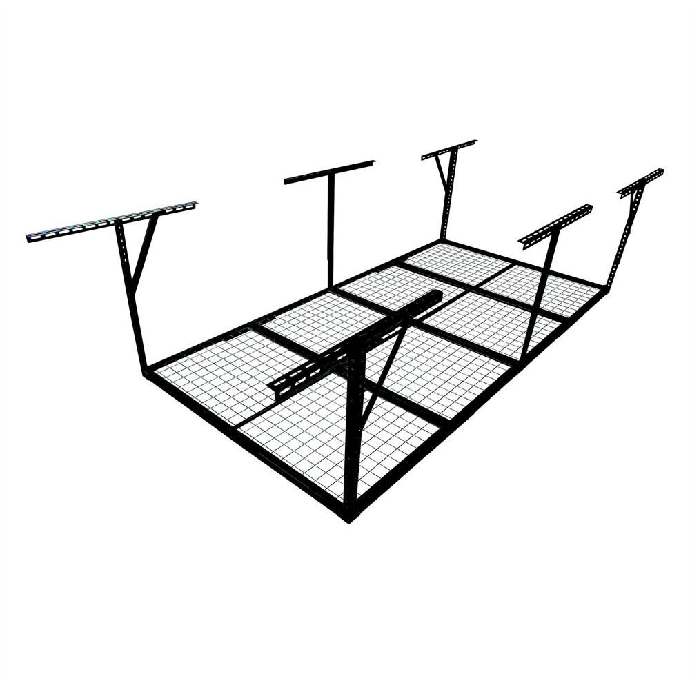 4x8FT Overhead Garage Ceiling Storage Rack 600lbs Load Adjustable Wall Tool Rack
