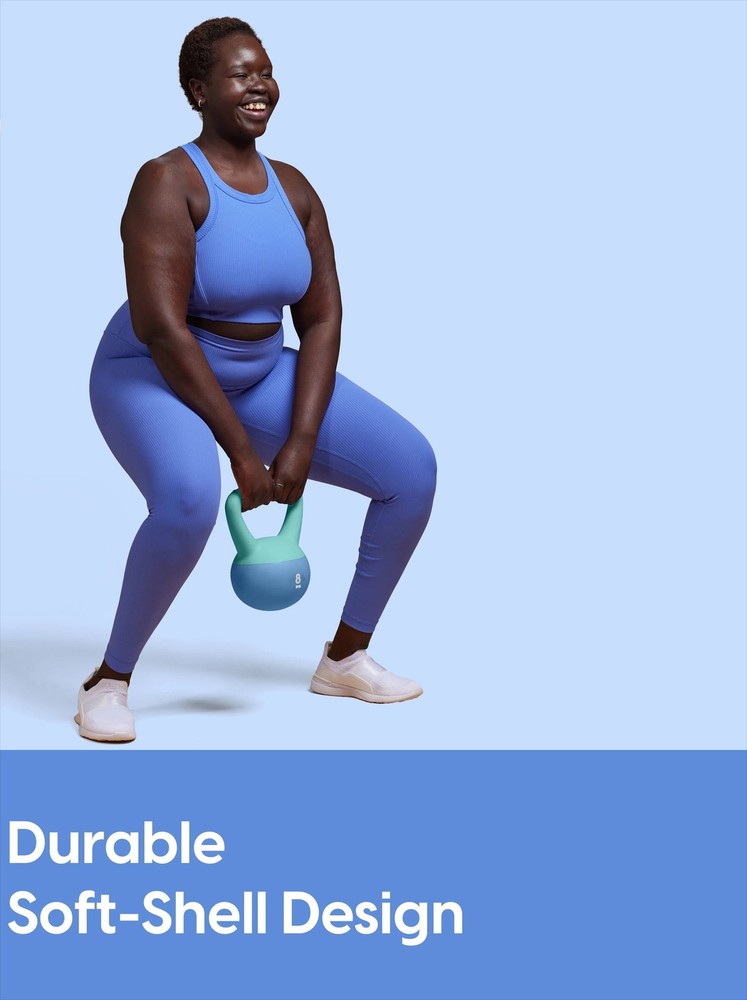 8lb Soft Shell Kettlebell, Blue, Sand Filled