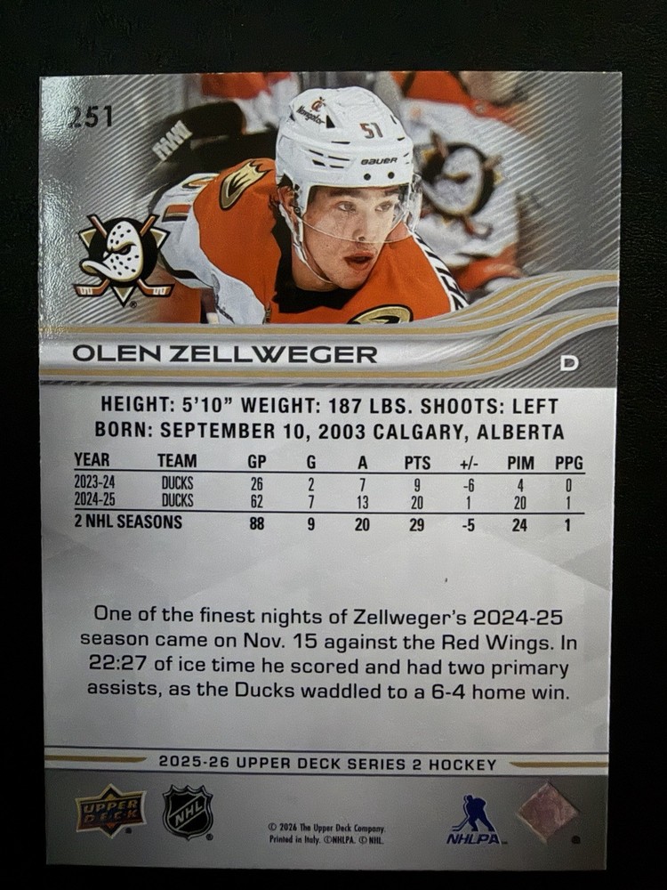 Upper Deck 2025-2026 Series 2 Base Set Cards