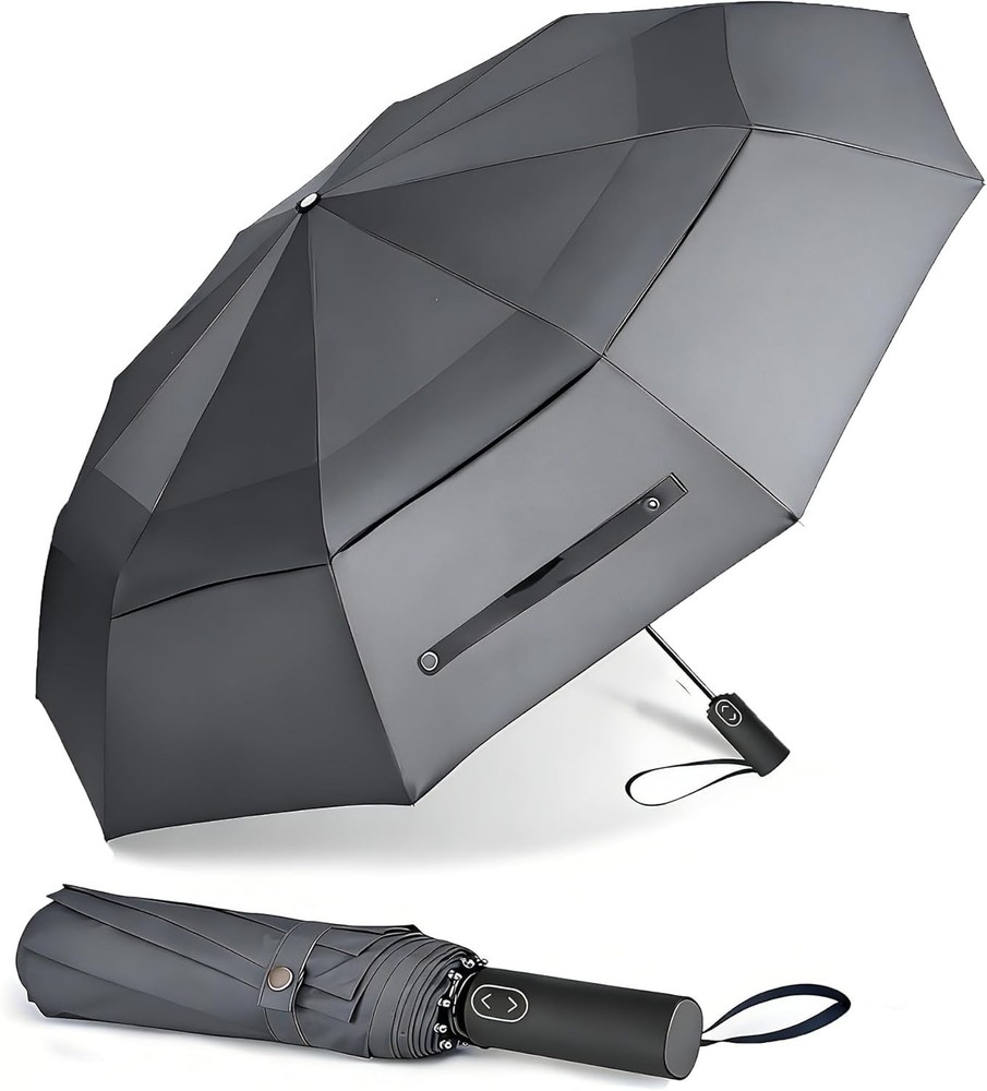 Large Folding Golf Umbrella Oversize Double Canopy Vented 10 Ribs practical