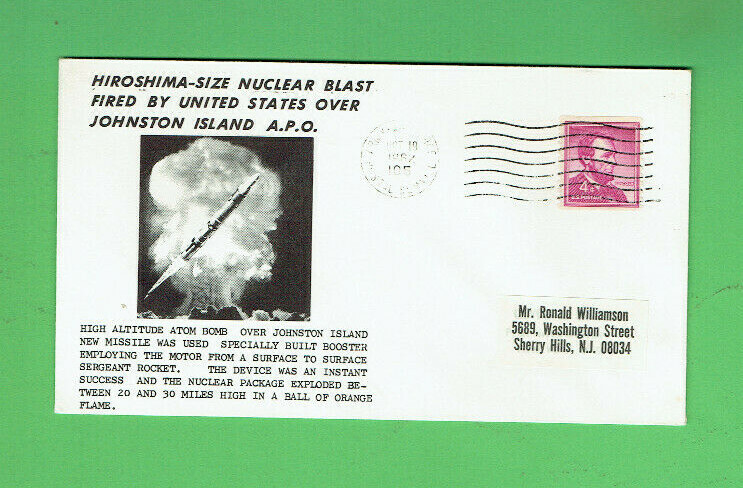 #KK.   #14.  1962  SPACE THEMED ENVELOPE COVERS -  NUCLEAR BLAST