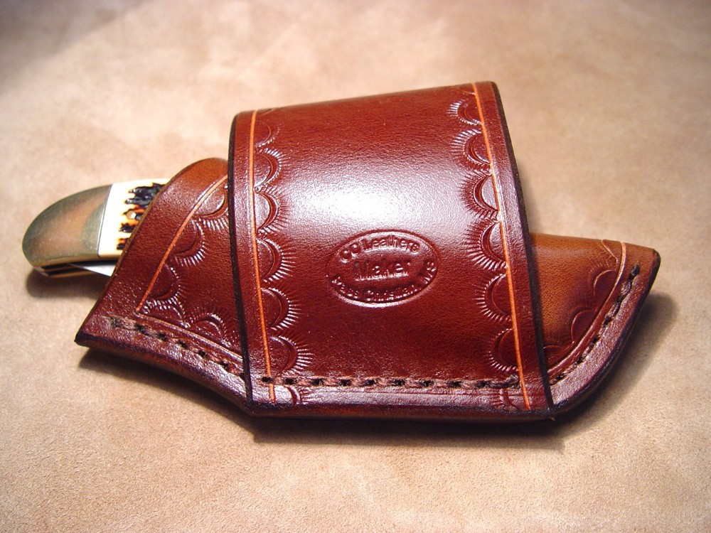 Custom Leather Crossdraw Sheath for Schrade 227uh