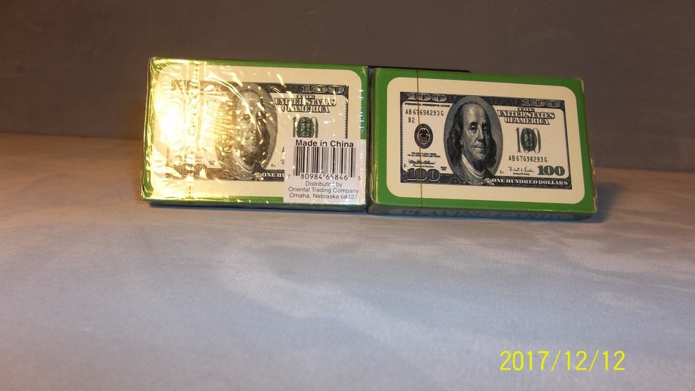 Benjamin Franklin $100 Bill Playing Cards