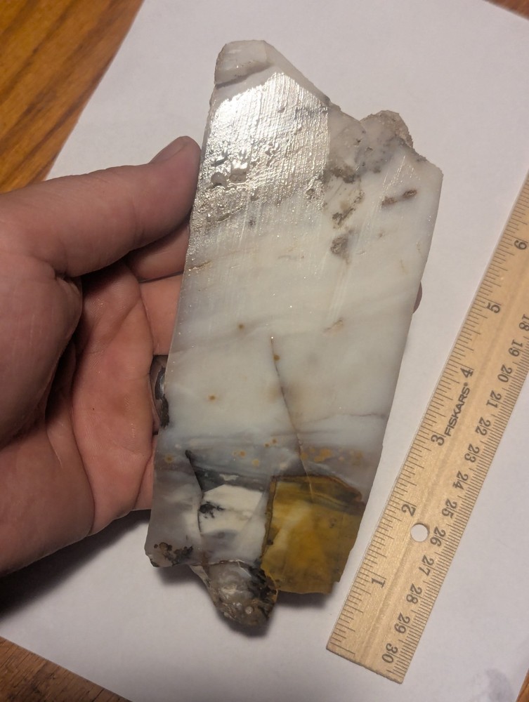 Large White Coconut Agate Jasper Stone Slab