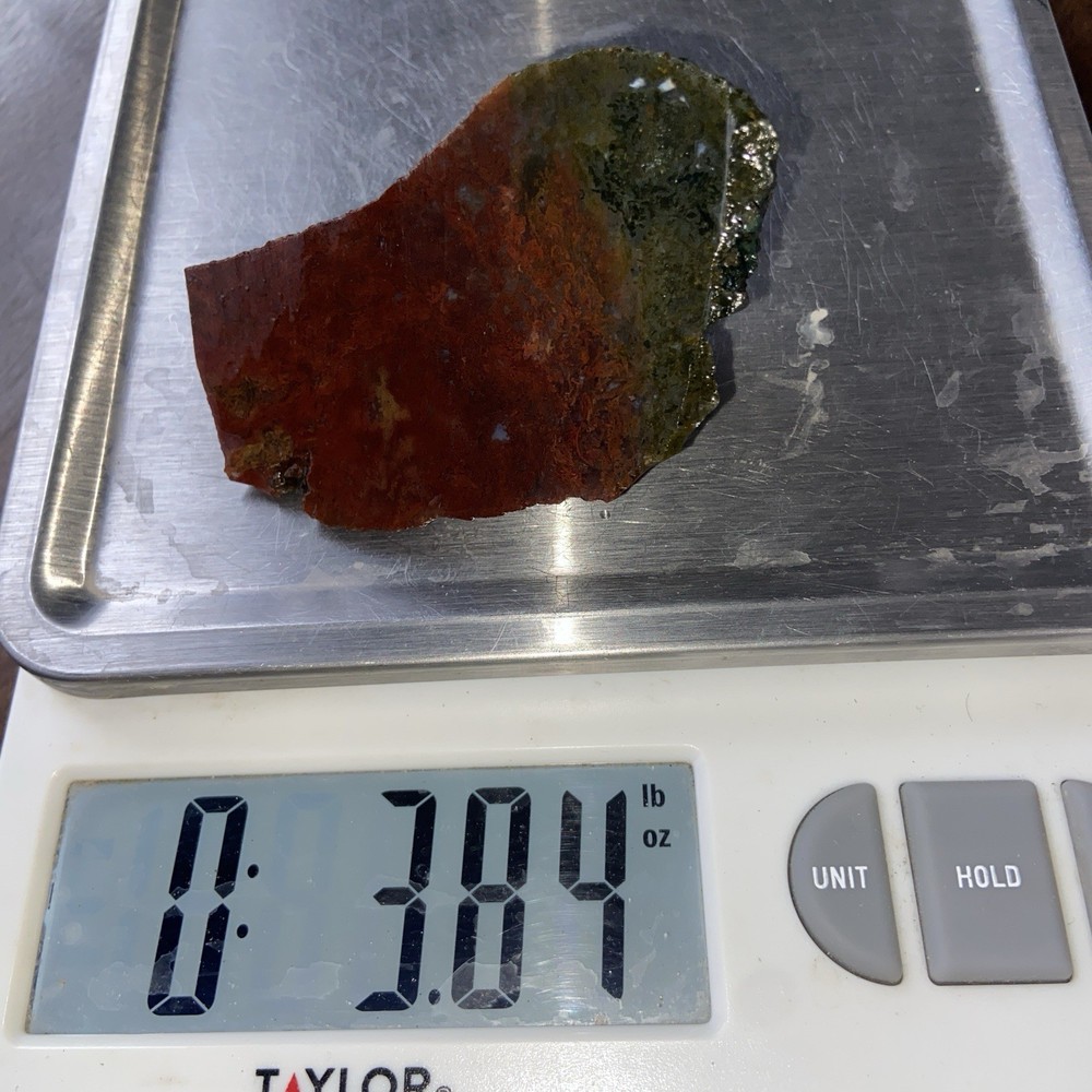 Green Red Moss Agate Rough 3.84 Oz