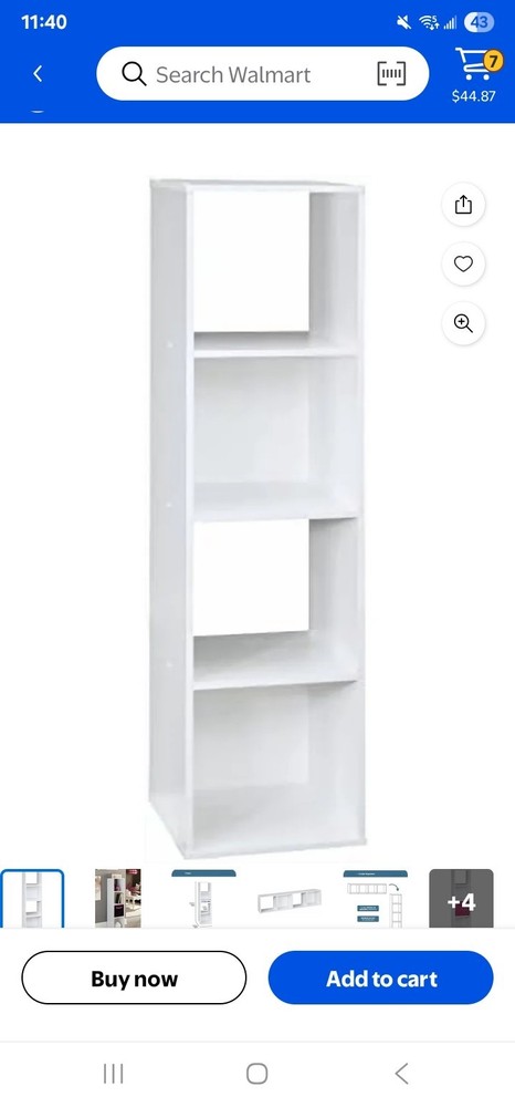 Closetmaid Decorative Stackable 4-Cube Cubeicals Organizer Storage, White